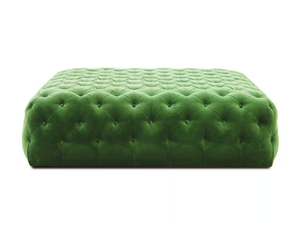 CAPITON CONTEMPORAIN - Tufted upholstered square velour pouf _ Crearte Collections